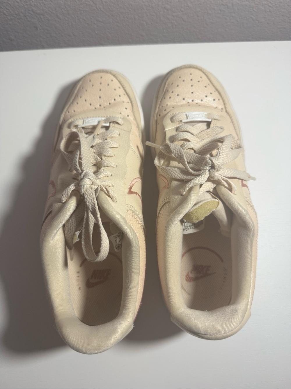 Nike Women’s Cream and Light Pink Low-Top Sneakers